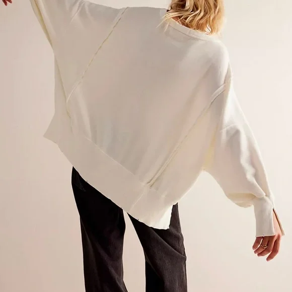 Free People We the Free New York Graphic Camden Oversized Sweatshirt Large - Picture 4 of 8